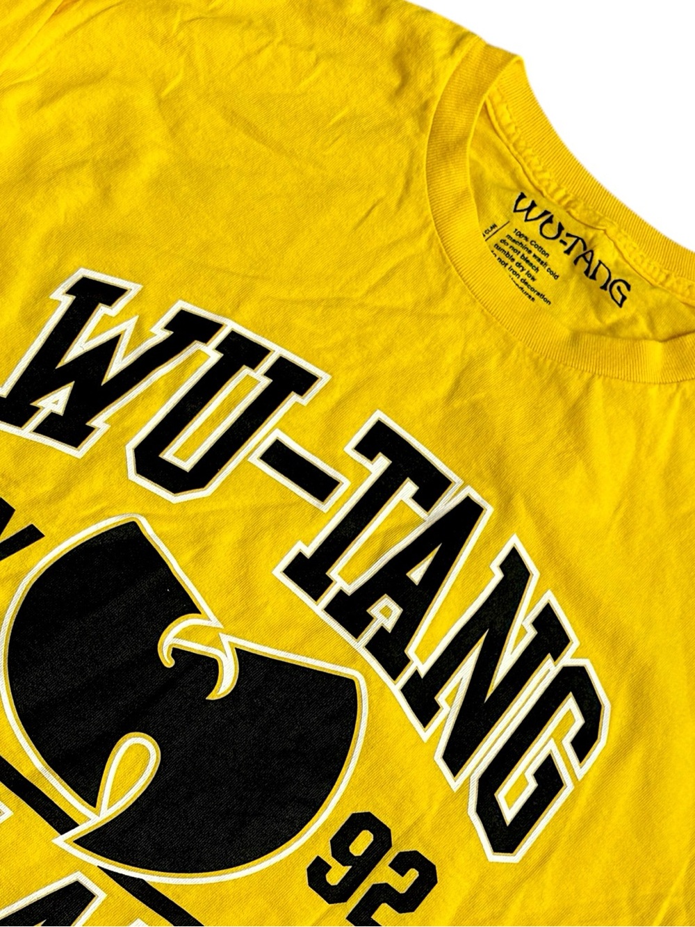 Wu-Tang Clan Long Sleeve Shirt Mens M Yellow Graphic Tee Staten Island Rap